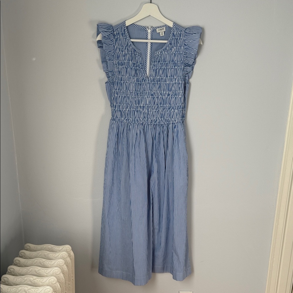 J. Crew Factory Blue Striped Dress